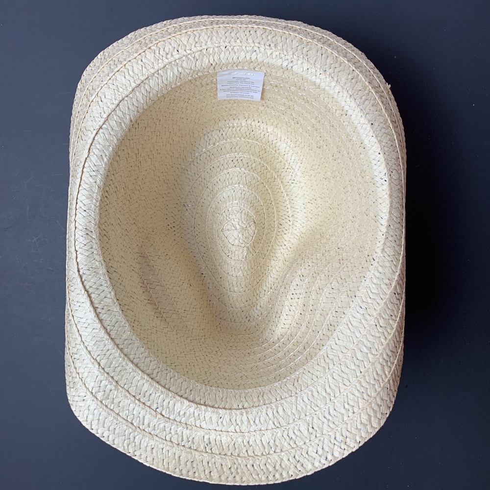 BLACK RIBBON FEDORA WOVEN STRAW HAT - Picture 5 of 6